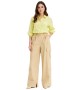 Wide-Leg High-Waist Beige